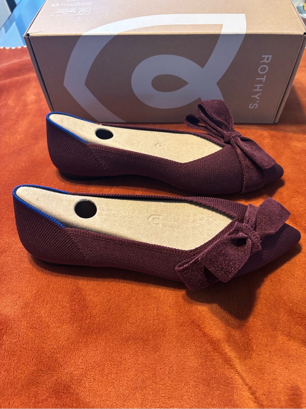 Rothy's Women's Point ll Bow Flats — Burgundy Syrah - Picture 3 of 7